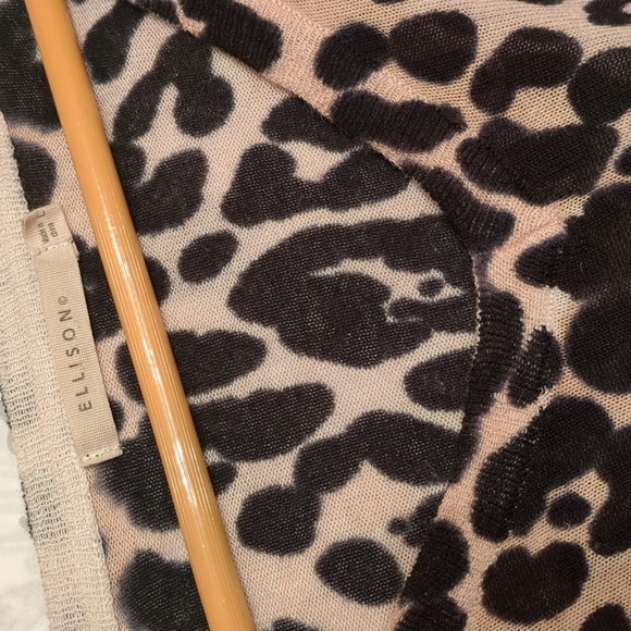Ellison Linen Cotton Blend Oversized Cheeta Animal Print Boho Pullover Sz Large - Picture 11 of 13
